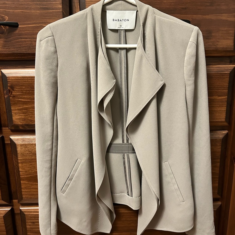 Babaton drape front jacket